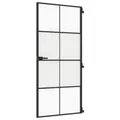 Produktbild: Zimmertür Glastür Innentür Schlank Schwarz 93x201,5 Cm Hartglas & Aluminium
