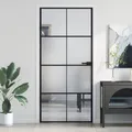 Produktbild: Vidaxx Innentür schmal 93x201,5 cm Hartglas und Aluminium schwarz