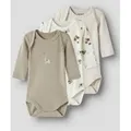 Produktbild: Name It Langarmbody NBNBODY 3P LS ANIMAL NOOS (Packung, 3-tlg) beige 86