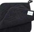 Produktbild: 2x Topflappen Bricks Kracht Kochen Frottee Küche Ofen Design Muster Schwarz