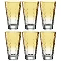 Produktbild: Leonardo Optic Trink-Gläser 6er Set, spülmaschinenfeste Longdrink-Gläser, bunte Trink-Becher aus Glas, Getränke-Set, gelb, 300 ml, 025903