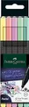 Produktbild: FABER-CASTELL 151602 - Grip Finepen, Fineliner, Pastellfarben, mit metallgefasster Faserspitze 0.4 mm, 5er Etui
