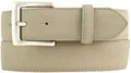 Produktbild: BELTINGER Gürtel aus Veloursleder mit altsilberner Gürtelschnalle 4 cm | Velour-Ledergürtel 40mm | Wildleder-Gürtel alt-silber 4cm | Beige 95cm