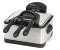 Produktbild: Bestron XL Öl-Fritteuse mit 3 Frittierkörben, inkl. Kaltzonentechnologie & herausnehmbaren Ölbehälter, 4 Liter, spülmaschinengeeignet, 2000 W, Edelstahl, Farbe: silber