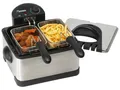 Produktbild: BESTRON Öl-Fritteuse XL DF402, 4,5 L, Cool Zone, 3 Körbe, 2000W, silber