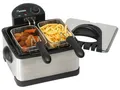 Produktbild: BESTRON Öl-Fritteuse XL DF402, 4,5 L, Cool Zone, 3 Körbe, 2000W, silber