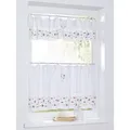 Produktbild: Kutti Scheibengardine Lavie (1 St), Bindebänder, blickdicht, Kurzgardine, Baumwolle, Landhaus, romantisch, Herz, Spitze, Volant grün|rot|weiß 120 cm x 50 cm