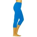 Produktbild: YESET Caprihose Damen 3/4 Capri Leggings Baumwolle BLAU S Capri kurze Leggings blau S