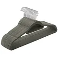 Produktbild: SONGMICS Kleiderbügel Samt, 20er Set, Bügel, rutschfest, kleine Stange für Krawatten, 360° drehbarer Haken, 0,6 cm dick, platzsparend, 43,5 cm lang, für Mäntel, Hosen, Silber-Grau CRF20V