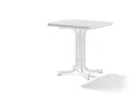 Produktbild: Sieger 131/W Boulevard-Klapptisch mit mecalit-Pro-Platte 70 x 70 cm, Stahlrohrgestell weiß, Tischplatte Marmordekor weiß