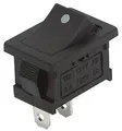 Produktbild: McPower Mini-Wippenschalter | 2-polig | Snap-In-Montage | schwarze Wippe mit Punkt | 250V/6A | Flachstecker 4,8mm | Einbaumaß 13x19,2mm