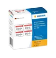 Produktbild: HERMA 4832 Nummernetiketten Zahlen 0-999, doppelt, 2000 Stück, 22 x 15 mm, selbstklebend, matt, 2fach fortlaufende Papier Zahlenetiketten Anlagenummern in Spenderbox, rot