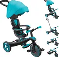 Produktbild: GLOBBER EXPLORER TRIKE 4in1 – Kinderwagen, Dreirad und Laufrad, 10/8,5 Zoll, TPR-Sitz, höhenverstellbar, türkis