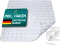 Produktbild: Delluxia Duschmatte rutschfest speziell für Erwachsene inkl. Aufhängung I 53x53 cm Transparent I Duscheinlage BPA frei I Antirutschmatte Dusche I Duschmatte schimmelresistent & geruchsfrei