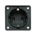 Produktbild: Berker 947782503 Schutzkontakt-Steckdose mit Steckklemmen, Integro Modul-Einsätze, schwarz matt