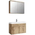 Produktbild: Badplaats Badmöbel-Set, Eiche, Kastanien, Holz, Rechteckig, 80x55x40 cm, Badezimmer, Badmöbelsets & Badmöbelserien, Badmöbel-Sets