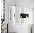 Produktbild: vidaXL Badewannenaufsatz Duschwand 141 x 132 cm 3 Paneele Faltbar
