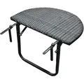 Produktbild: Balkonhängetisch 60x40cm, Metall + Polyrattan Schwarz