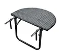 Produktbild: Balkonhängetisch Balkontisch Balkonklapptisch 60x40cm Rattan Polyrattan schwarz