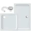 Produktbild: VILSTEIN® Duschwanne Sanitäracryl [90x120cm] - Stilvolle Duschtasse - Duschwanne Komplettset mit Siphon optional - 5cm flaches Duschbecken mit Gefälle & Glasfaserverstärkung - Hochglanz Weiß