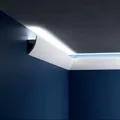 Produktbild: Fußleiste Weiß LED 7.5cm Hoch ACL-010 Fußleiste Modern Wasserfest 1 Meter lang