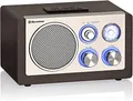 Produktbild: Roadstar HRA-1345NUSWD Vintage Radio FM Analoges, Tragbares, USB-Anschluss für MP3, SD-Kartenleser, 16W 1-Weg-Lautsprecher, Kompaktes Retro-Radio für Haus und Küche, LED-Beleuchtung, Holz