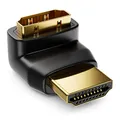 Produktbild: deleyCON HDMI 90° Winkeladapter - HDMI Typ A Buchse und Stecker - 4K Ultra HD UHD 3D Full HD 1080p HDR ARC Highspeed mit Ethernet