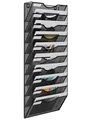 Produktbild: EasyPAG 10 Fächer Metall A4 Zeitschriftenhalter Wand Zeitschriften Wandhalter Aktenablage Dokumentenhalter Hängend Magazin Organizer Flyerhalter Prospektspender,Schwarz