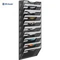 Produktbild: Wandmontierter 10 Fächer Zeitschriftenorganizer - Pulverbeschichtet in Schwarz