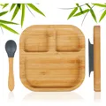 Produktbild: Relaxdays Kinderteller Bambus mit Löffel (4052025866051)