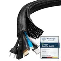 Produktbild: shinfly 13mm-3m Kabelschlauch Selbstschließend Schwarz, Kabelmanagement, Flexibler Kabelkanal für TV und Computer, Versteckten Kabelschutz und Kabelverwaltung