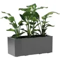 Produktbild: Blumenkasten RIO Greener, Anthrazit, Kunststoff, 99.5x39.5x39.5 cm, stabil, wetterbeständig, UV-beständig, Gartenzubehör, Hochbeete