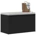 Produktbild: vidaXL Flurbank Schwarz Eichen-Optik 80 x 40 x 45 cm Holzwerkstoff, Aufbewahrungsbank für Wohnzimmer, rechteckiges Design, robuste Möbel, vielseitige Sitzgelegenheit, minimalistische Lösungen