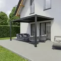 Produktbild: Ximax Aluminium Pergola Shade Anbau-Modell mit Lamellendach 300 x 400 cm Dunkelg...