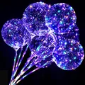 Produktbild: 10 Pack Wiederverwendbare LED Luftballon mit Stäbe, Bunt Led Ballons Helium Leuchtende Luftballons, BoBo Ballons für Hochzeit Party Geburtstage Deko