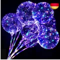 Produktbild: 10 Pack Wiederverwendbare LED Luftballon mit Stäbe, 40cm Bunt Luftballon Helium