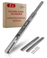 Produktbild: LouMaxx Schubladenschienen 246mm 17mm Nut – 1 Paar (links/rechts) – Auszugsschienen mit Ausrollsicherung – Schubladenauszug für Holzschubladen mit 17mm Führung, einfache Montage, inkl. Schrauben