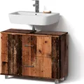 Produktbild: Livinity Waschbeckenunterschrank Eisak, 80 x 60 cm mit 2 Schubladen, Eiche rustikal