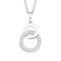 Produktbild: s.Oliver Kette mit Kreis Anhänger für Damen, Zirkonia und 925 Sterling Silber, Rhodiniert