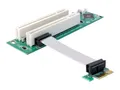 Produktbild: Delock Riser card PCI Express x1 > 2x PCI 32Bit 5 V with flexible cable 9 cm left insertion