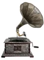 Produktbild: Aubaho Dekoobjekt Nostalgie Grammophon Gramophone Dekoration mit Trichter Grammofon Anti