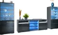 Produktbild: Vladon Wohnwand Granada, Anbauwand bestehend aus 2 Vitrinen und 1 TV-Board, Anthrazit matt/Schwarz Hochglanz inkl. LED-Beleuchtung (286 x 122,5 x 35 cm)
