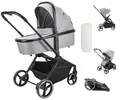 Produktbild: Booboo Kinderwagen Jazzi 2 in 1 Kombi-Kinderwagen inkl. Babywanne mit Matratze, Sportwagen, Sportsitz mit Liegefunktion, Zusammenklappbar - Grey