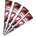 Produktbild: 4x Golecha 100% Natural Henna Paste Cones Kegel (Rot-Braun) No Mix, No PPD, 125g