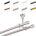 Produktbild: MDEKOR Gardinenstange Vorhangstange 19mm, 2-läufig, kürzbar, Deckemontage, Gardinenstange Vorhangstange Deckenmontage