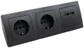 Produktbild: McPower Steckdosenblock McPower ''Flair'' anthrazit, 2-fach Schutzkontakt + Mehrfachsteckdose