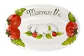 Produktbild: Lashuma Handgemachte Ovale Servierplatte im Tomate Mozzarella Design aus Italienischer Keramik, Servierteller 31x20 cm, 3 cm tief