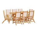 Produktbild: vidaXL Garten-Essgruppe 9-tlg. Garten-Essgruppe Massivholz Akazie und Textilene, (8-tlg)