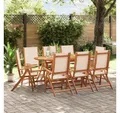 Produktbild: vidaXL Essgruppe, 9-tlg. Garten-Essgruppe Massivholz Akazie und Textilene