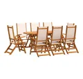 Produktbild: vidaXL Garten-Essgruppe 9-tlg. Garten-Essgruppe Massivholz und Textilene, (8-tlg)